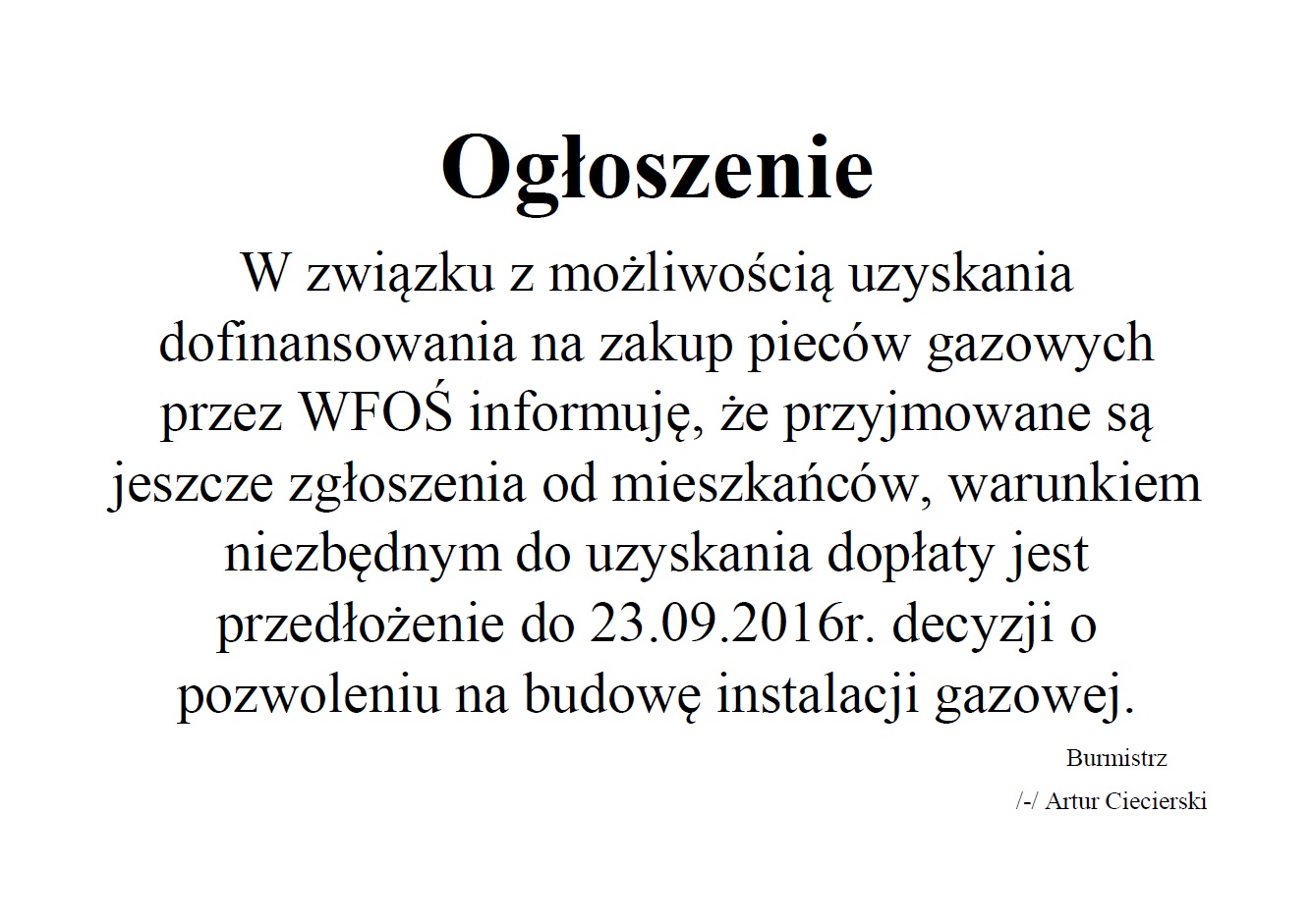 ogloszenie piece