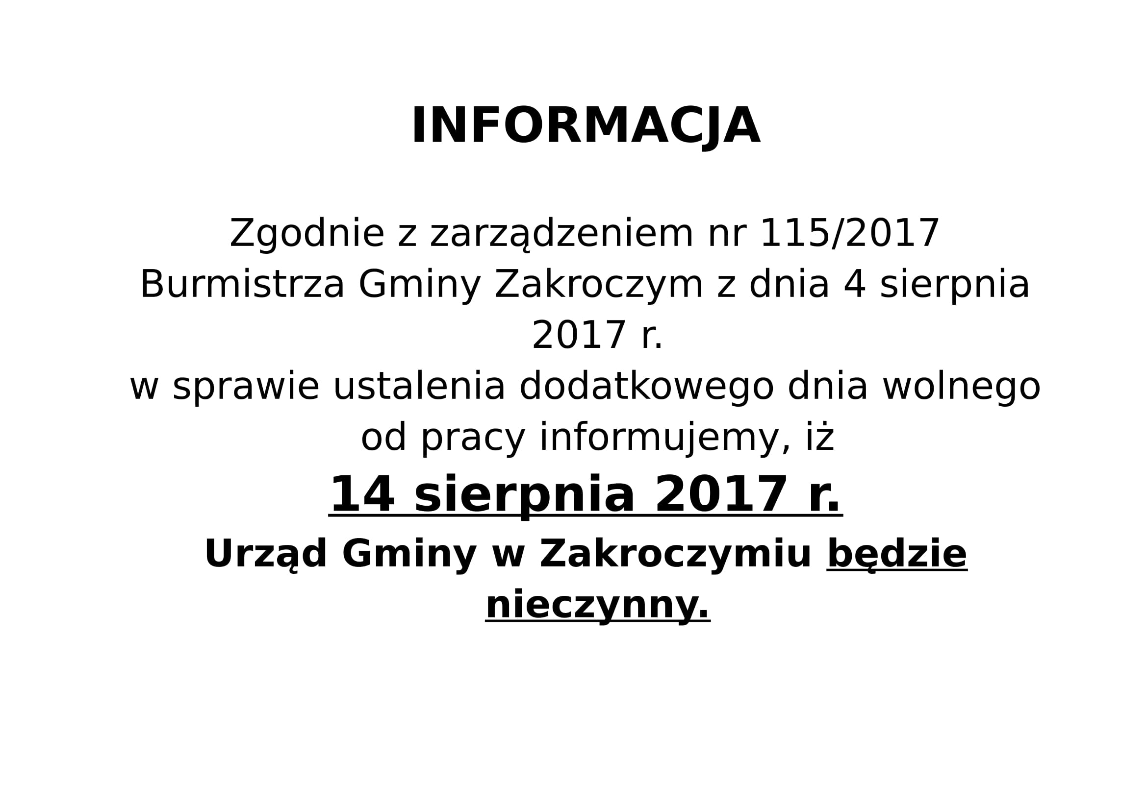 Informacja - 14 sierpnia-1